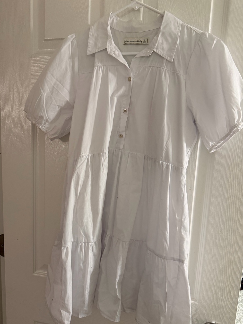 Abercrombie & Fitch White Puff Sleeve Dress